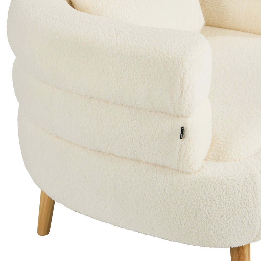 White Tub Armchair Set of 2 Sherpa | HomeAndLiving - 4