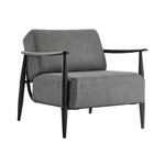 Wooden Armchair Lounge Sofa Fabric Accent Chair Beige/Grey Living Room Seat