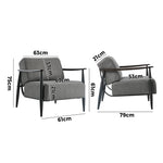 2x Wooden Armchair Sofa Chair Fabric Accent 1 Seater Grey/Beige Upholstered Seating