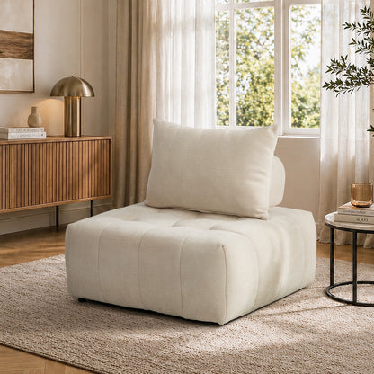 Chenille Floor Sofa Modular Lounge Beige | HomeAndLiving
