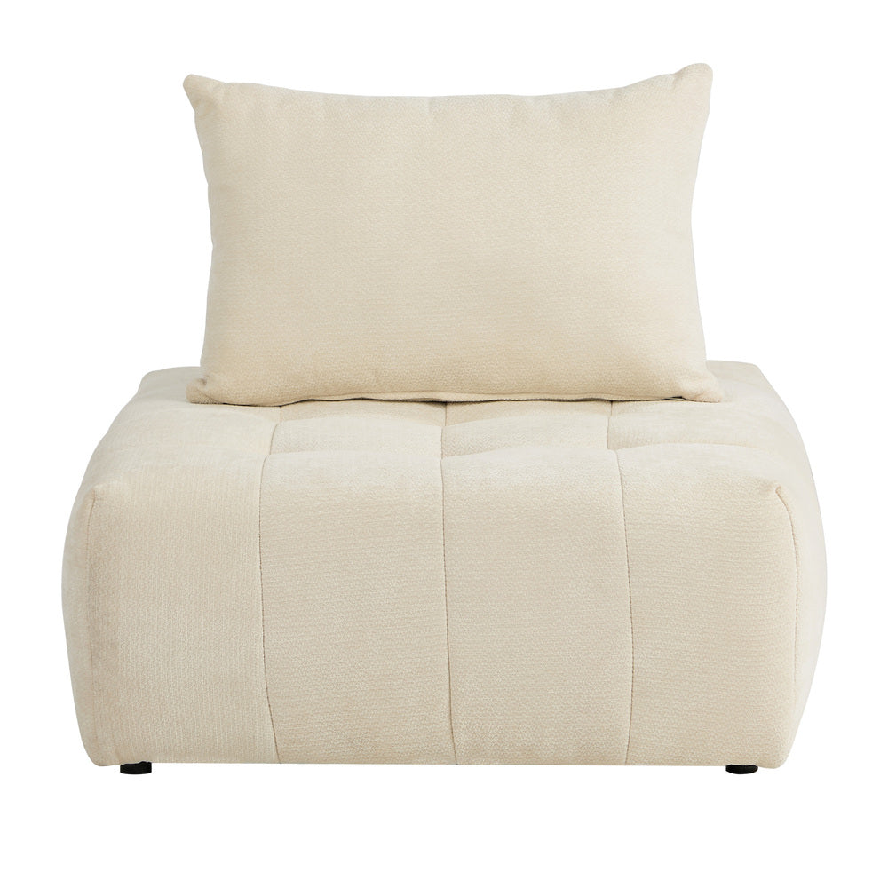 Chenille Floor Sofa Modular Lounge Beige | HomeAndLiving - 4