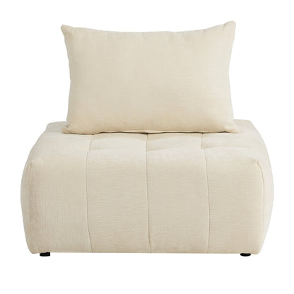 Chenille Floor Sofa Modular Lounge Beige | HomeAndLiving - 4
