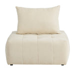 Chenille Floor Sofa Modular Lounge Beige | HomeAndLiving