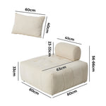 Chenille Floor Sofa Modular Lounge Beige | HomeAndLiving