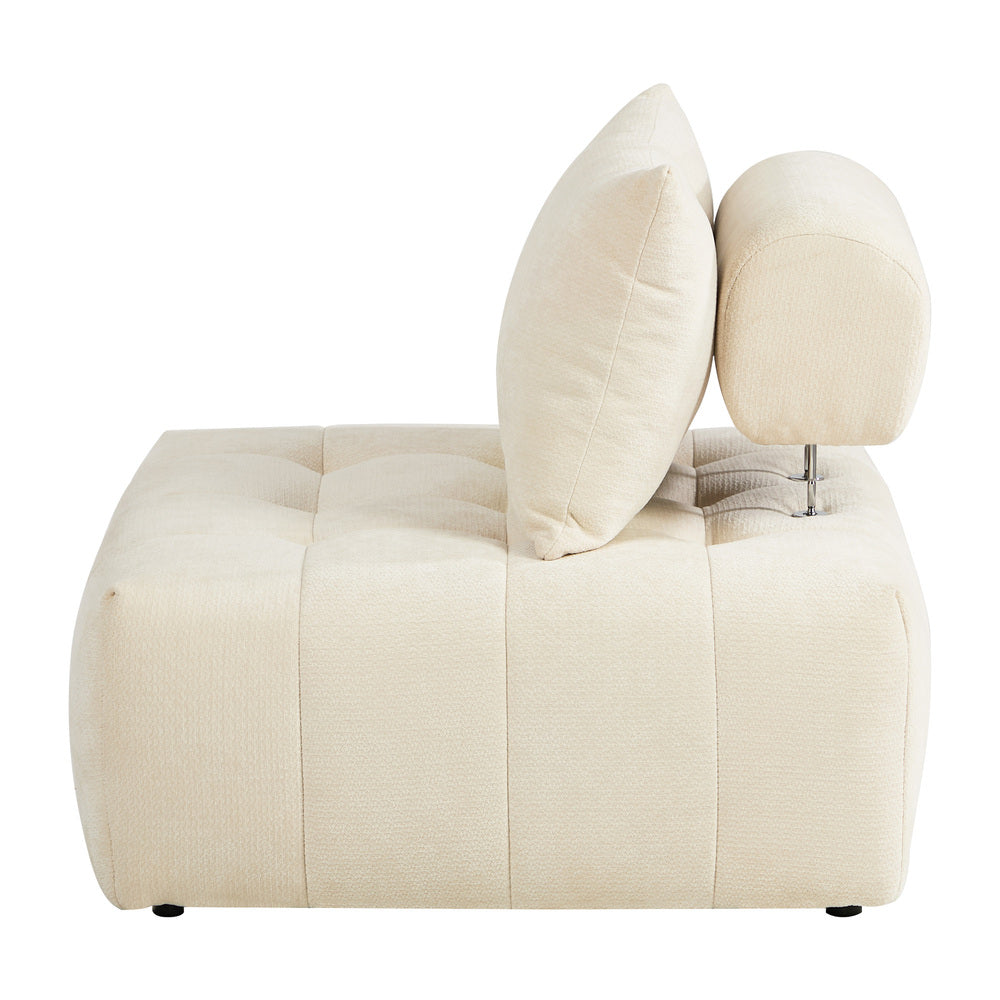 Chenille Floor Sofa Modular Lounge Beige | HomeAndLiving - 5