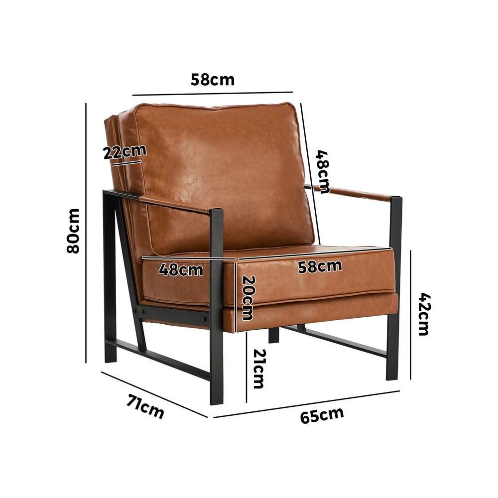 Lounge Armchair Sofa Chair Leather Accent Chair