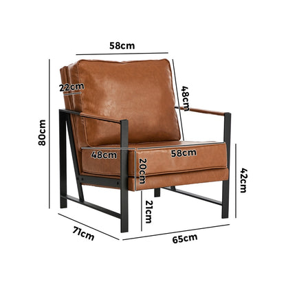 Lounge Armchair Sofa Chair Leather Accent Chair
