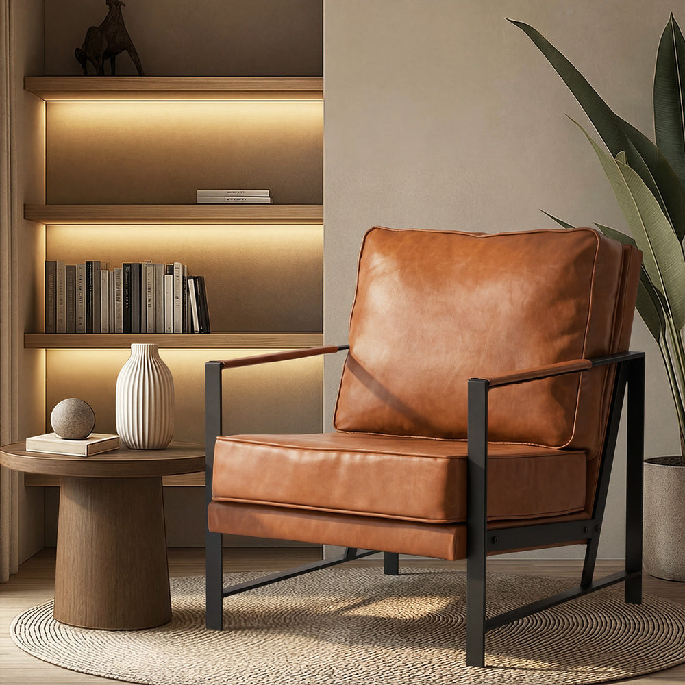 Lounge Armchair Sofa Chair Leather Accent Chair