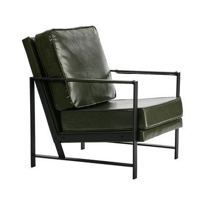 Green Faux Leather Armchair 65x71x80cm