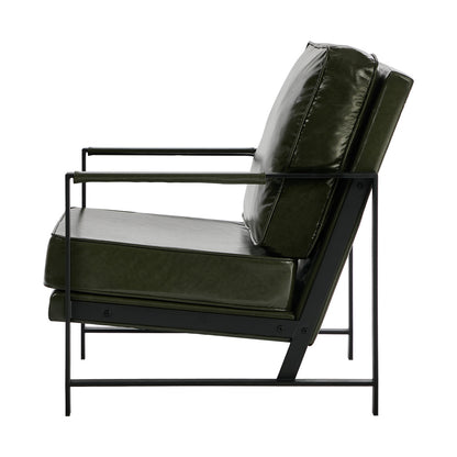 Green Faux Leather Armchair 65x71x80cm