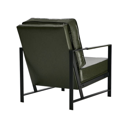 Green Faux Leather Armchair 65x71x80cm