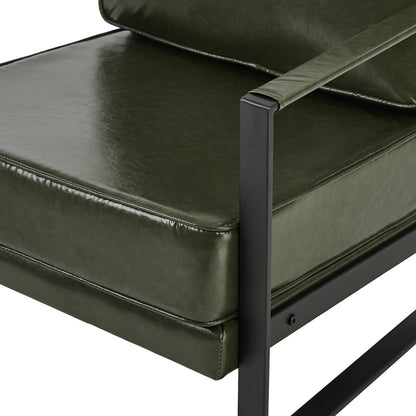 Green Faux Leather Armchair 65x71x80cm