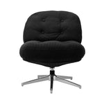 Armchair Swivel Lounge Chair Padded Polyester Black/Green/Boucle White