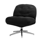 Armchair Swivel Lounge Chair Padded Polyester Black/Green/Boucle White