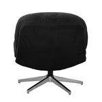 Armchair Swivel Lounge Chair Padded Polyester Black/Green/Boucle White