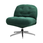 Armchair Swivel Lounge Chair Padded Polyester Black/Green/Boucle White