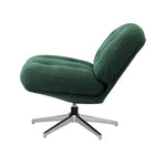 Armchair Swivel Lounge Chair Padded Polyester Black/Green/Boucle White