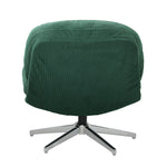 Armchair Swivel Lounge Chair Padded Polyester Black/Green/Boucle White