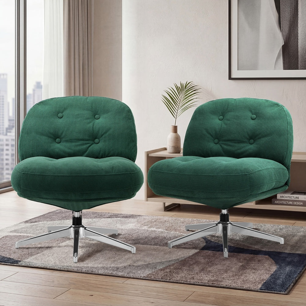 Swivel Accent Armchairs Green Set of 2 | HomeAndLiving