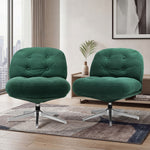 Swivel Accent Armchairs Green Set of 2 | HomeAndLiving