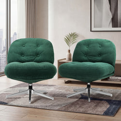 Swivel Accent Armchairs Green Set of 2 | HomeAndLiving