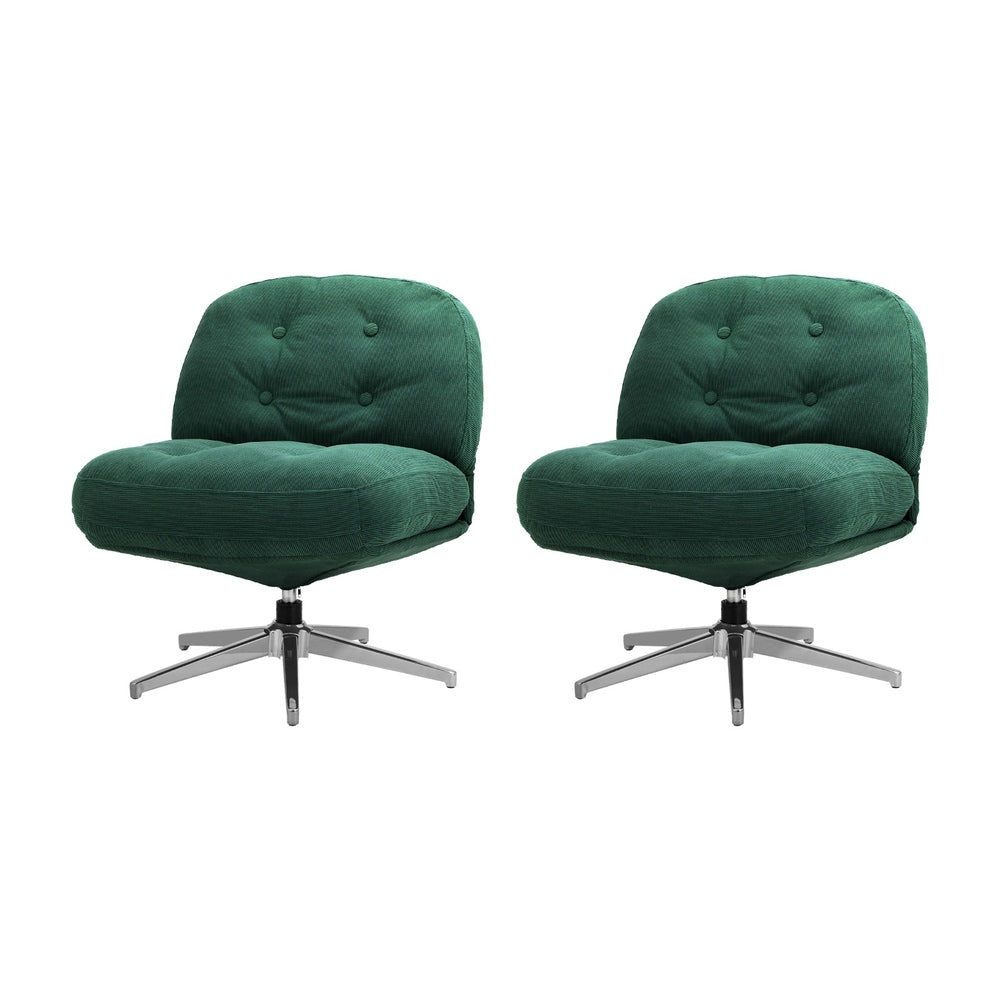 Swivel Accent Armchairs Green Set of 2 | HomeAndLiving