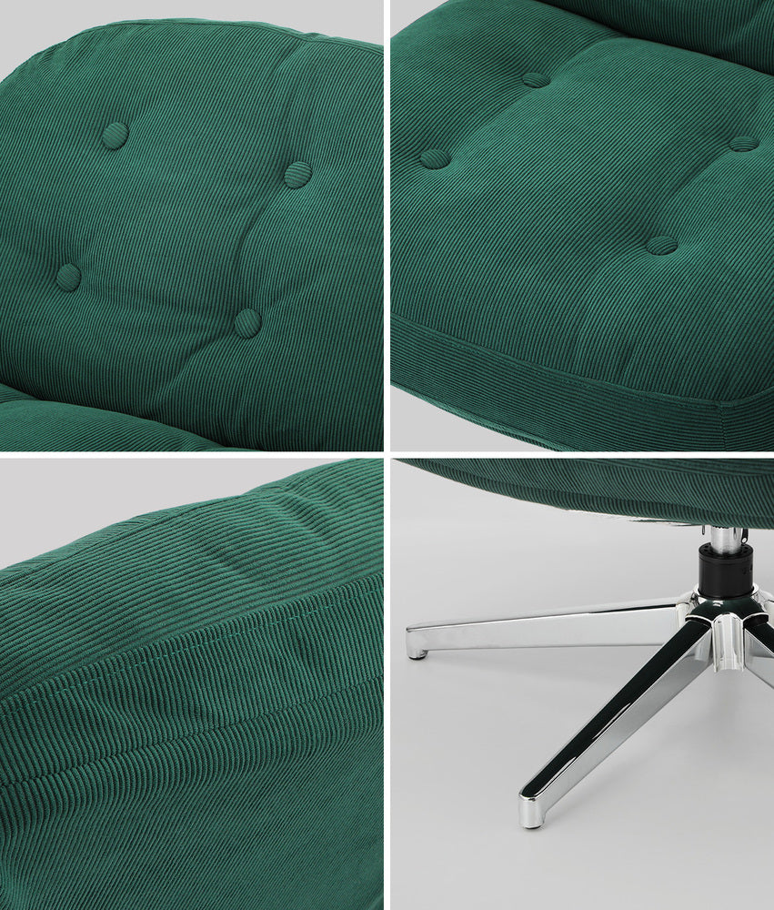 Swivel Accent Armchairs Green Set of 2 | HomeAndLiving