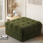 1 Seater Boucle Modular Ottoman Armless TOFU Green