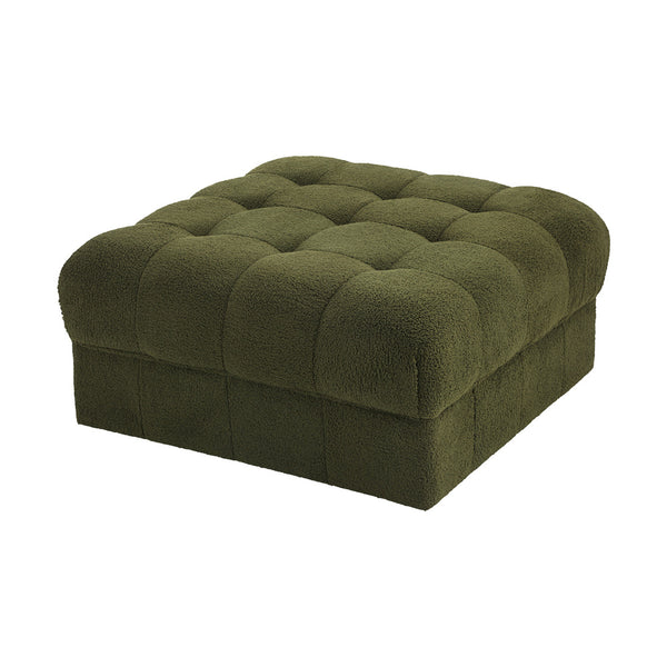  1 Seater Boucle Modular Ottoman Armless TOFU Green