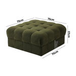 1 Seater Boucle Modular Ottoman Armless TOFU Green