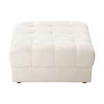 1 Seater Boucle Modular Ottoman Lounge Chair Armless White