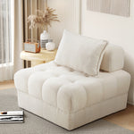 1-4 Seater Boucle Modular Sofa Lounge Chair Armless White