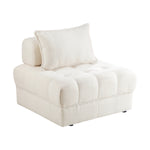 1-4 Seater Boucle Modular Sofa Lounge Chair Armless White