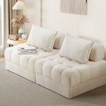 1-4 Seater Boucle Modular Sofa Lounge Chair Armless White