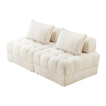 1-4 Seater Boucle Modular Sofa Lounge Chair Armless White