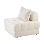 3-Seater Boucle Modular Sofa Lounge Chair Armless White for Living Room
