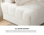 1-4 Seater Boucle Modular Sofa Lounge Chair Armless White