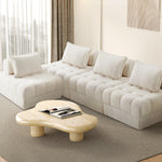 4-Seater Boucle Modular Sofa Lounge Chair Armless White Modern Living Room