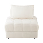 4-Seater Boucle Modular Sofa Lounge Chair Armless White Modern Living Room