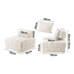 4-Seater Boucle Modular Sofa Lounge Chair Armless White Modern Living Room