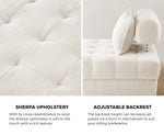 4-Seater Boucle Modular Sofa Lounge Chair Armless White Modern Living Room