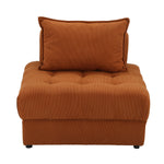 1 Seater Velvet Modular Sofa Lounge Chair with Backrest Brown