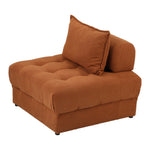 1 Seater Velvet Modular Sofa Lounge Chair with Backrest Brown