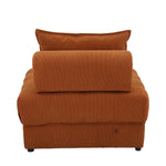 1 Seater Velvet Modular Sofa Lounge Chair with Backrest Brown