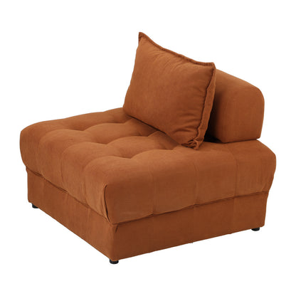 2 Seater Velvet Modular Sofa Lounge Chair with Backrest Brown