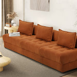 2/3/4 Seater Velvet Modular Sofa Lounge Chair with Backrest Brown