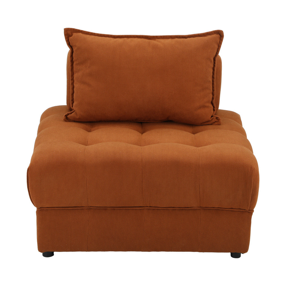 3 Seater Velvet Modular Sofa Lounge with Backrest in Brown for Living Room