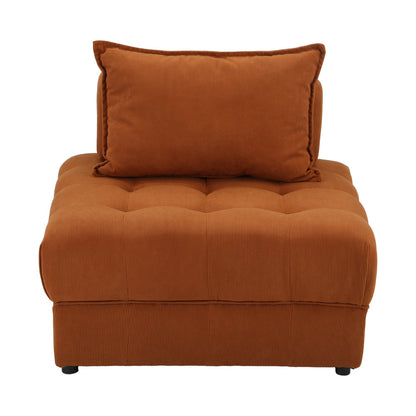 3 Seater Velvet Modular Sofa Lounge with Backrest in Brown for Living Room