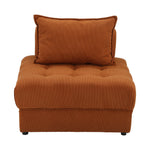 3 Seater Velvet Modular Sofa Lounge with Backrest in Brown for Living Room