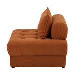 3 Seater Velvet Modular Sofa Lounge with Backrest in Brown for Living Room